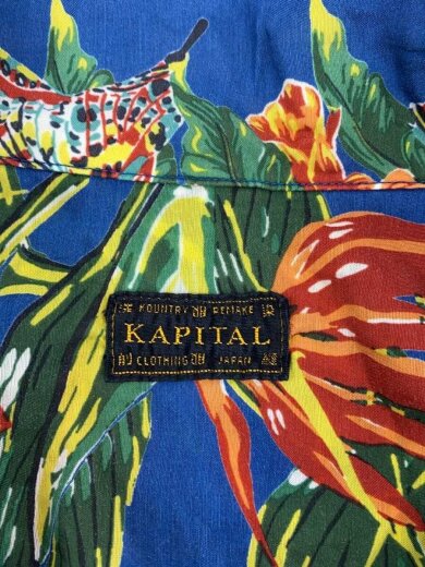 商品画像：半袖シャツ/3/レーヨン/BLU/総柄/EK-703 3