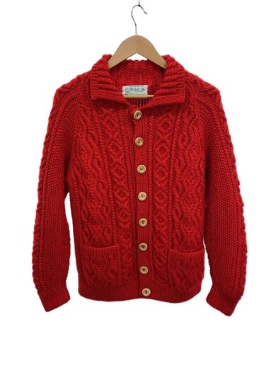 商品画像：カーディガン(厚手)/--/ウール/RED/無地 1