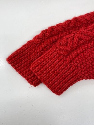 商品画像：カーディガン(厚手)/--/ウール/RED/無地 4