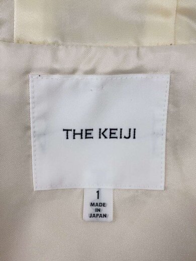 商品画像：サテン×ウール/異素材コンビジャケット/ジャケット/1/ウール/IVO/千鳥格子// 3