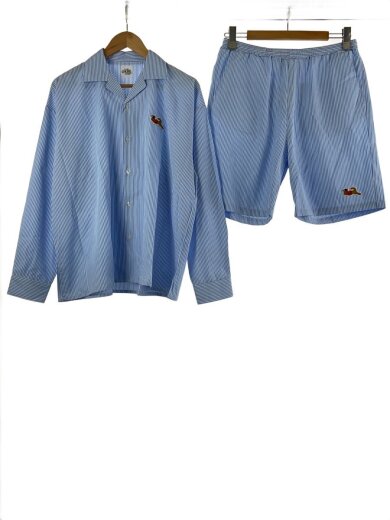 商品画像：セットアップ/M/ポリエステル/BLU/ストライプ/KNWUF251014 1