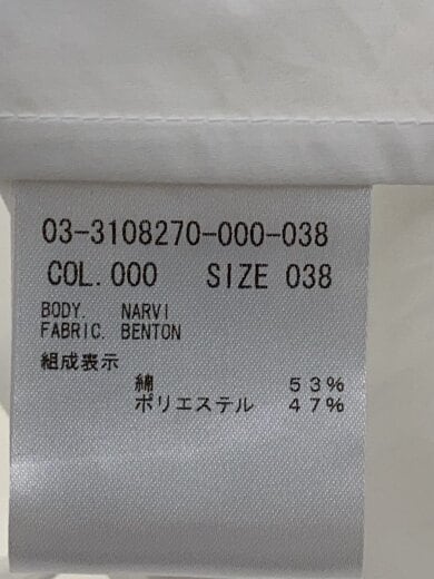 商品画像：長袖シャツ/38/コットン/WHT/03-3108270-000-038 5