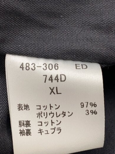 商品画像：テーラードジャケット/XL/コットン/NVY/483-306 4