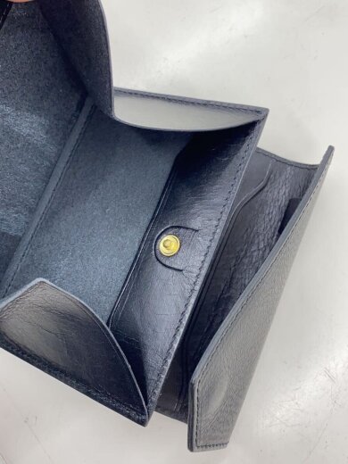 商品画像：2つ折り財布/レザー/BLK/無地/メンズ// 5