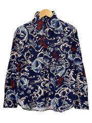 大漁/日本製/和柄長袖シャツ/1/コットン/NVY/総柄