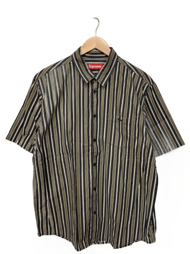 商品画像：LOOSE　FIT　MULTI　STRIPE　SHIRT/半袖シャツ/XL/コットン/GRN/ストライプ 1