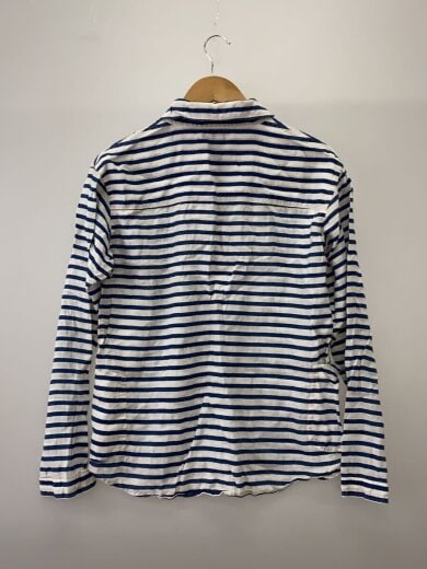 商品画像：長袖ボーダーシャツ/L/リネン/BLU/ボーダー/LS-3H2 2