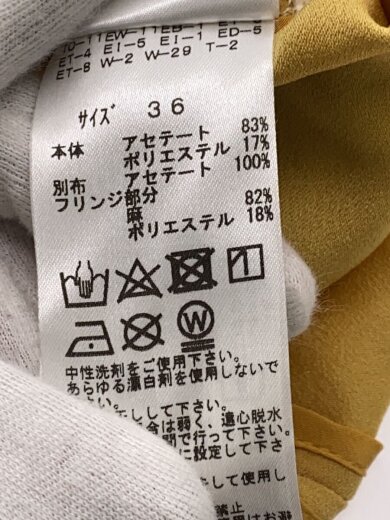 商品画像：Georgette fringe blouse/長袖ブラウス/36/アセテート/YLW/TP02-FJ230 5