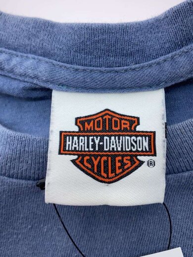 商品画像：スカル柄モーターサイクルTシャツ/XL/コットン/BLU/プリント/ 3