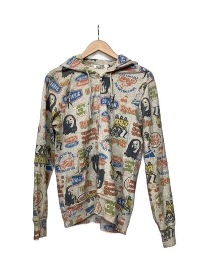 商品画像：ガールロゴ総柄パーカー/M/コットン/GRY/総柄/0211CF01 1