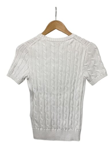 商品画像：半袖ケーブルニット/XS/コットン/WHT/無地// 2