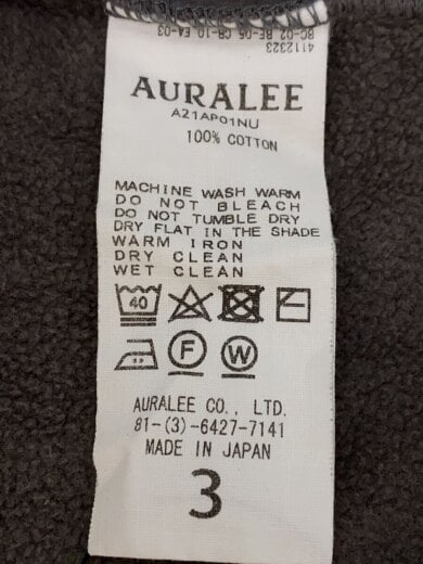 商品画像：ELASTIC HIGH GAUGE SWEAT P/O/スウェット/3/コットン/GRY/無地/A21AP01NU 4