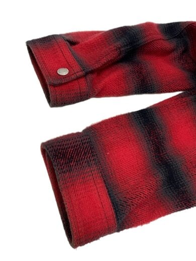商品画像：長袖シャツ/L/コットン/RED/チェック/HH-B028 5