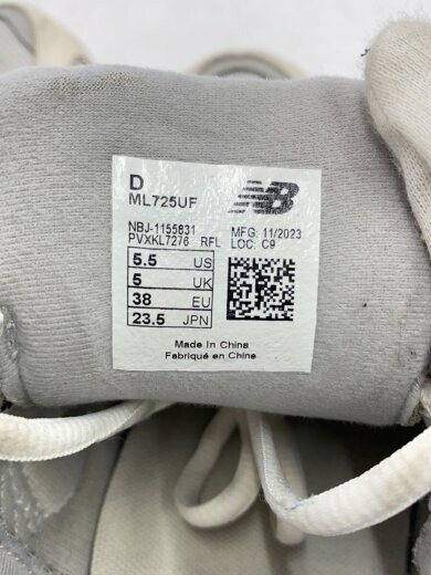 商品画像：ローカットスニーカー/23.5cm/WHT/ML725UF 5