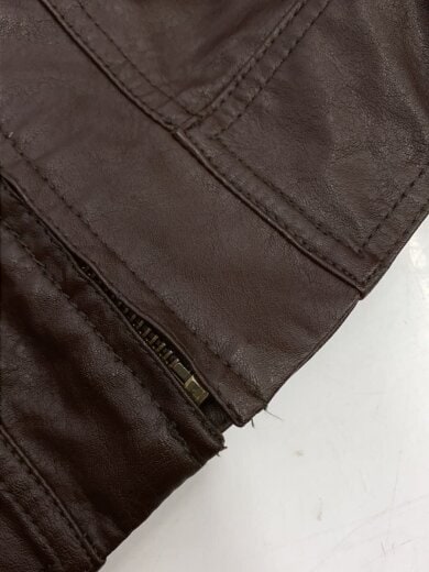 商品画像：レザージャケット・ブルゾン/FREE/フェイクレザー/BRW/無地/1153248901450 7