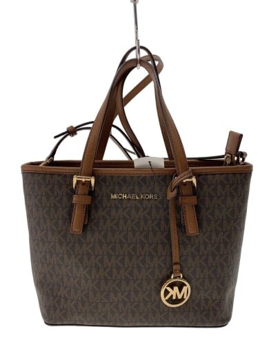 商品画像：ハンドバッグ/フェイクレザー/BRW/総柄/FP-1908 1