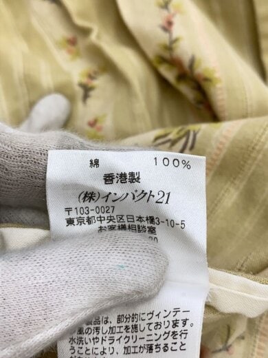 商品画像：バンドカラーシャツ/M/コットン/KHK/花柄 4