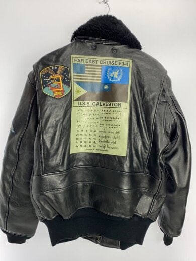 商品画像：フライトジャケット/XL/羊革/BLK/無地/6181013 2