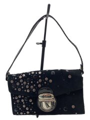 ハンドバッグ/スウェード/BLK