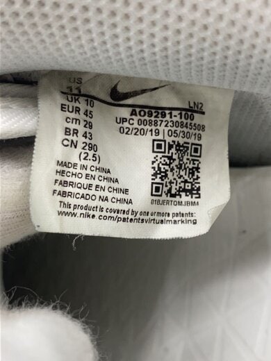 商品画像：AIR FORCE 1 LOW JOHN ELLIOTT/29cm/WHT/レザー/使用感アリ 5