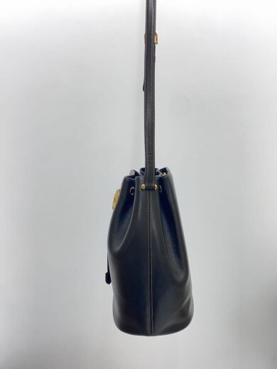 商品画像：巾着タイプ/ショルダーバッグ/レザー/BLK// 2