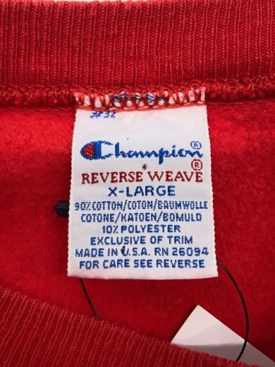 商品画像：90s/usa製/RW/スウェット/XL/コットン/RED// 3