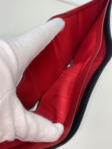 商品画像：3つ折り財布/レザー/BLK/無地/メンズ 6