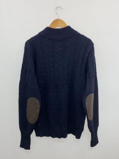 商品画像：ニット・セーター(厚手)/エルボーパッチ/2/ウール/NVY/無地/GS1729940 2