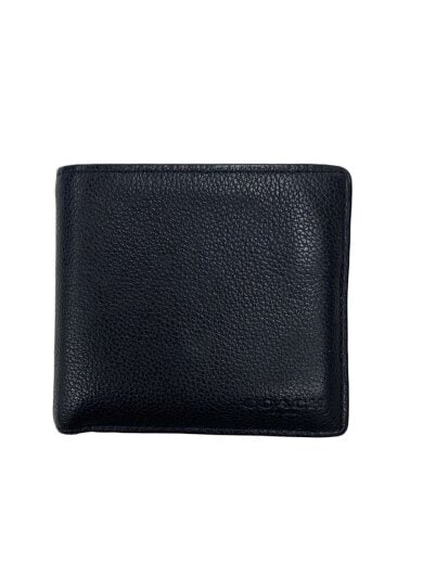 商品画像：2つ折り財布_オールレザー/レザー/BLK/無地/メンズ 1