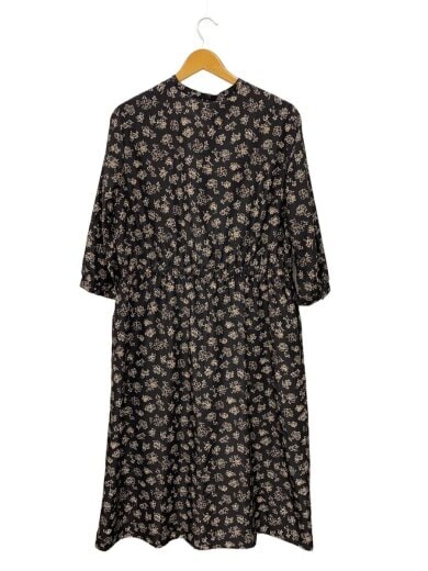 商品画像：長袖ワンピース/ポリエステル/BLK/花柄/448680 2