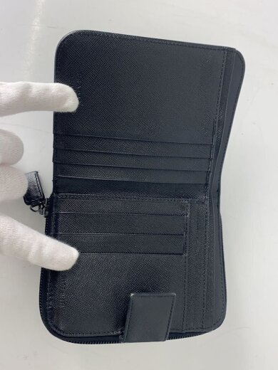 商品画像：2つ折り財布/牛革/BLK/無地/メンズ/M605A 4