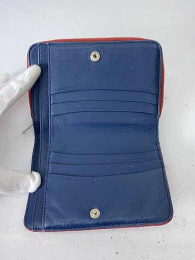 商品画像：2つ折り財布/レザー/RED/無地/レディース/10266N-7314// 4