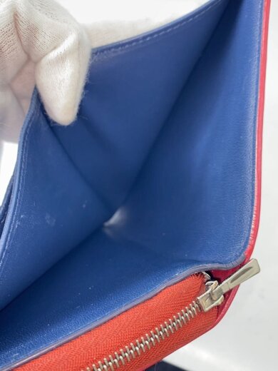 商品画像：2つ折り財布/レザー/RED/無地/レディース/10266N-7314// 7