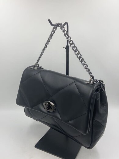 商品画像：ショルダーバッグ/レザー/BLK/無地/内側シワ有 2