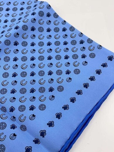 商品画像：スカーフ/シルク/BLU/総柄/メンズ 7