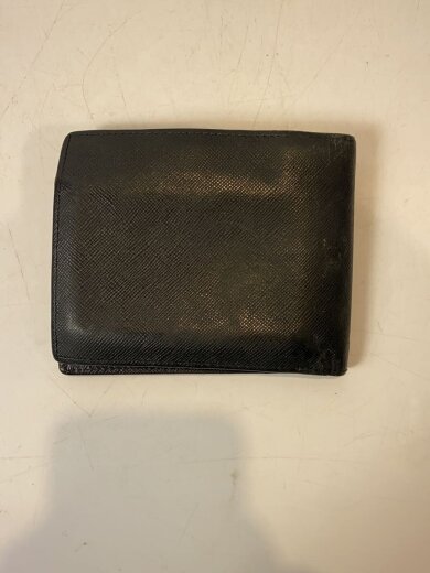 商品画像：2つ折り財布/レザー/BLK/無地/メンズ 2