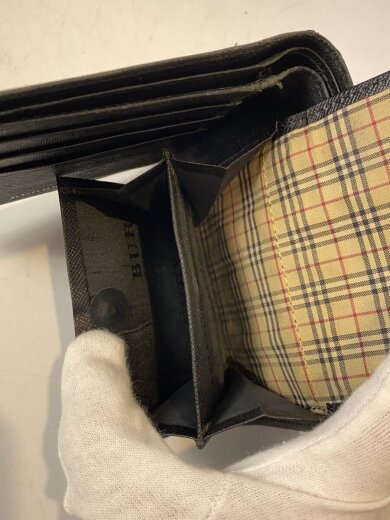 商品画像：2つ折り財布/レザー/BLK/無地/メンズ 5