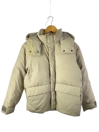 商品画像：ダウンジャケット/L/コットン/BEG/無地/HOE12156/首元黄ばみ有 1