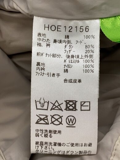 商品画像：ダウンジャケット/L/コットン/BEG/無地/HOE12156/首元黄ばみ有 4