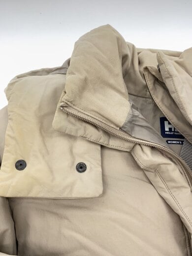 商品画像：ダウンジャケット/L/コットン/BEG/無地/HOE12156/首元黄ばみ有 6