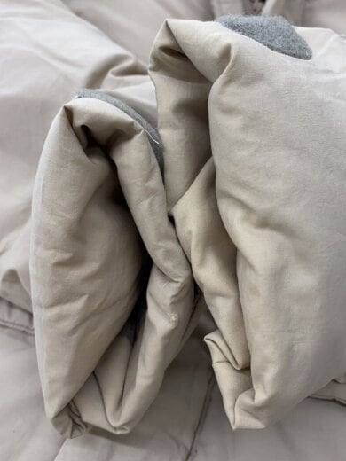 商品画像：ダウンジャケット/L/コットン/BEG/無地/HOE12156/首元黄ばみ有 7