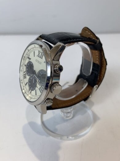 商品画像：クォーツ腕時計/アナログ/レザー/BLK/BLK/W0380G1 2