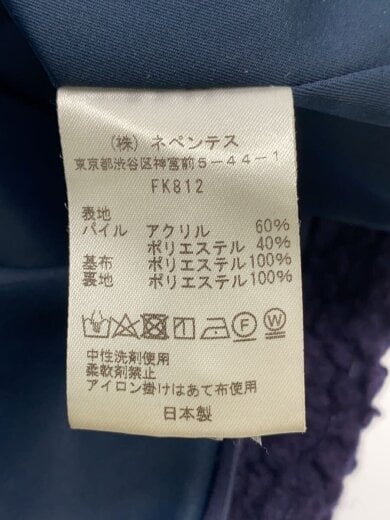 商品画像：piping jacket/フリースジャケット/L/アクリル/NVY/FK812/毛玉有// 4