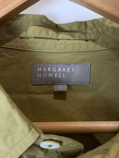 画像：MARGARET HOWELL長袖シャツ/ORGANIC COTTON POPLIN/L/コットン/GRN/579-21500093