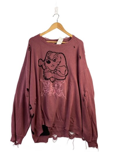 商品画像：ダメージニット・セーター(薄手)/大型犬/コットン/BRD// 1