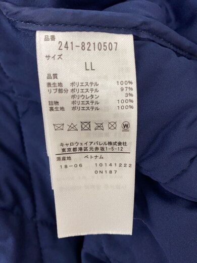 画像：Callawayキルティングジャケット/LL/ポリエステル/NVY/ストライプ/241-82105074