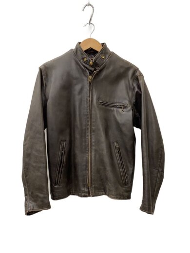 画像：Schottシングルライダースジャケット/36/レザー/BRW1
