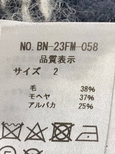 商品画像：ニット・セーター(厚手)/MOHAIR LATOVIAN CREWNECK/2/ウール/BLK/BN-23FM-0 4