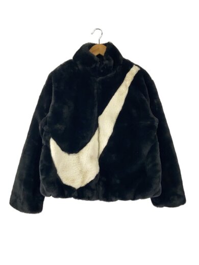 商品画像：フリースジャケット/ビッグスウッシュフェイクファージャケット/M/CU6559-010/BLK// 1