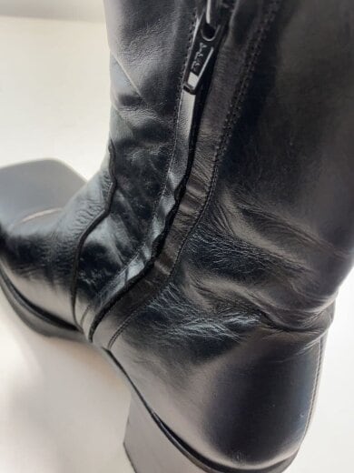 商品画像：スクエアトゥブーツ/サイドジップ/ブーツ/4/ブラック/レザー/003 0219 7